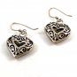 Sterling Silver Dangley Heart Pieced Earrings 04152014
