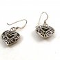 Sterling Silver Dangley Heart Pieced Earrings 04152014