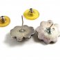 Vintage Sterling Silver Flower Pieced Earrings