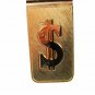 Vintage Goldtone $ Dollar Symbol Money Clip Unbranded 42016