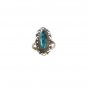 Vintage Southwest Silver Tone Faux Turqouise Ring Sz 5 Unbranded 61016