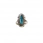 Vintage Southwest Silver Tone Faux Turqouise Ring Sz 5 Unbranded 61016