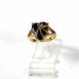 Vintage Goldtone & Black Costume Heart Ring SZ 5 Unbranded 82615
