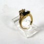 Vintage Goldtone & Black Costume Heart Ring SZ 5 Unbranded 82615