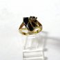 Vintage Goldtone & Black Costume Heart Ring SZ 5 Unbranded 82615