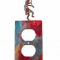 Kokopelli w/ Flute Double Outlet Cover Plate Steel Images USA 021915L