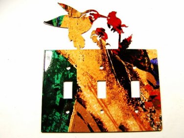 Hummingbird Triple Light Switch Cover Plate Steel Images USA 022615Q
