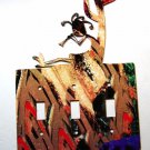 Kokopelli Flute Cactus Triple Switch Cover Plate by Steel ImagesUSA 021915F