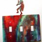 Kokopelli w/ Flute Triple Switch Cover Plate Steel Images USA 021915B