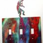 Kokopelli w/ Flute Triple Switch Cover Plate Steel Images USA 021915B