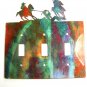 Rodeo Cowboys Calf Roping Triple Light Switch Plate Steel Images USA 51315