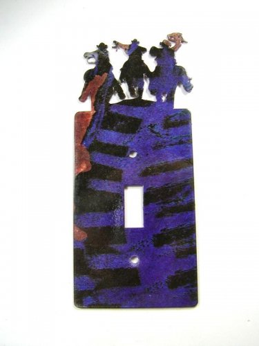 3 Cowboys 3 Horses Single Light Switch Cover Plate by Steel Images USA 42315