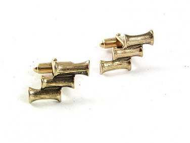 Vintage Goldtone Bamboo Cufflinks 53017