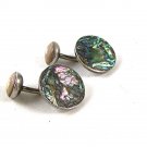 Vintage Sterling Silver & Abalone Cufflnks 91316