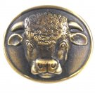 Vintage 1975 Malcolm Hereford Cows Cocktail Brass Belt Buckle 6416