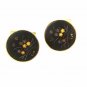 Damascene Black Goldtone Flowers Cufflinks Unbranded 32616