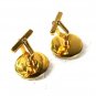Damascene Black Goldtone Flowers Cufflinks Unbranded 32616