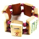 Vintage Wooden Mah Jong tiles Reversible Bracelet Unbranded 71715