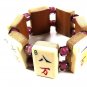 Vintage Wooden Mah Jong tiles Reversible Bracelet Unbranded 71715