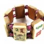 Vintage Wooden Mah Jong tiles Reversible Bracelet Unbranded 71715