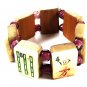 Vintage Wooden Mah Jong tiles Reversible Bracelet Unbranded 71715