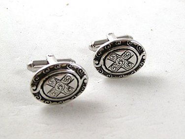 Vintage Silver Tone Cufflinks By SHIELDS 121916