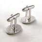 Vintage Silver Tone Cufflinks By SHIELDS 121916