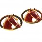 Gold Tone & Brown Horse Head Cufflinks By ANSON PAT PEND 12016