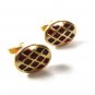 Vintage Goldtone & Red Cufflinks By ANSON PAT PEND 42616