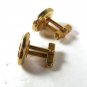 Vintage Goldtone & Red Cufflinks By ANSON PAT PEND 42616