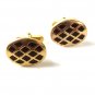 Vintage Goldtone & Red Cufflinks By ANSON PAT PEND 42616