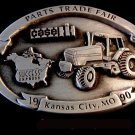 Vintage 1990 JI Case Parts Trade Fair Kansas City MO Pewter Belt Buckle