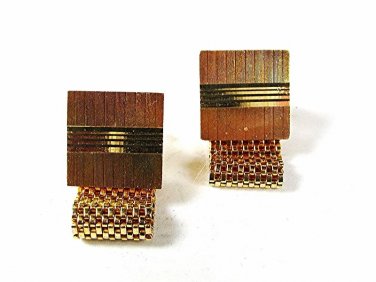 1970's Gold Tone Wrap Around Cufflinks By DANTE 81316