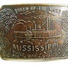 Vintage Queen of the West Mississippi Steamboat Belt Buckle 12017