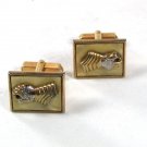 Vintage Gold Tone & White Knights Gloves Cufflinks By SWANK 61716