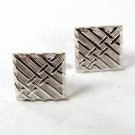 Vintage Silver Tone Square Cufflinks By SWANK 81016
