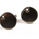 Silver Tone Round  with Hole Swirl Cufflinks by SWANK 12515