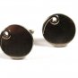 Silver Tone Round  with Hole Swirl Cufflinks by SWANK 12515