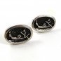 1950's Silvertone Black Venice Gondola Boat Canal Cufflinks 33017