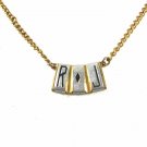 Goldtone Silvertone Red Black Initials R. J. Tie Clasp Unbranded 32116