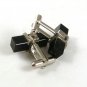 Silvertone & Black Dress Cufflinks 41917