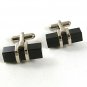 Silvertone & Black Dress Cufflinks 41917