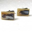 Vintage Early Plastic Silver Tone Cufflinks Unbranded 122315