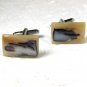 Vintage Early Plastic Silver Tone Cufflinks Unbranded 122315
