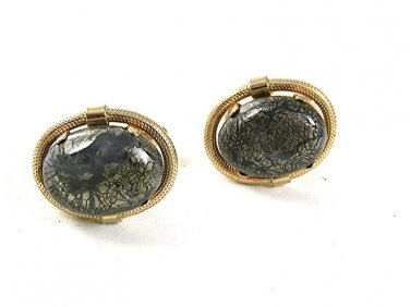 Vintage Gray Goldtone Cufflinks 31417