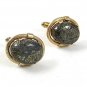 Vintage Gray Goldtone Cufflinks 31417