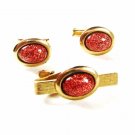 Goldtone Cufflinks & Tie Clasp Unbranded 42716a
