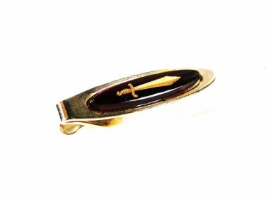 Silvertone Red Goldtone Sword Tie Clasp Unbranded 32116
