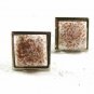 Vintage Silvertone White & Goldtone Flecks Cufflinks Unbranded 31516
