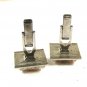 Vintage Silvertone White & Goldtone Flecks Cufflinks Unbranded 31516